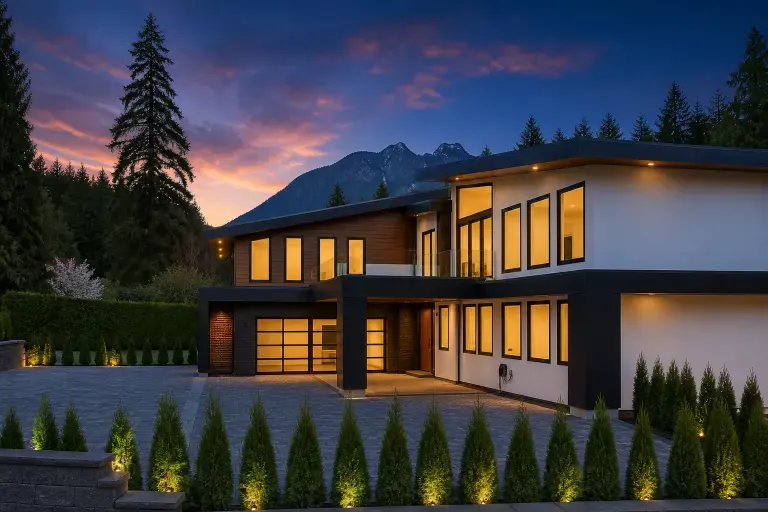 Exterior converted to a virtual twilight image
